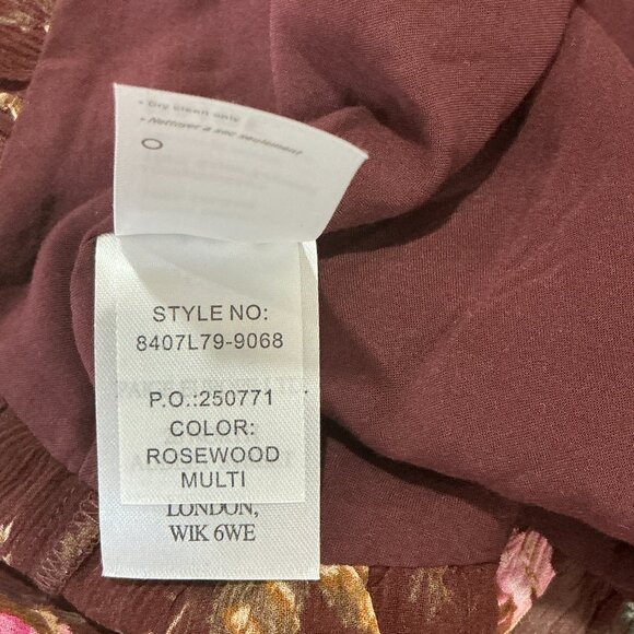 NWT Paige Neroli Rosewood Boho Chic Floral Print 100% Silk Wrap Dress Size M - Picture 11 of 14